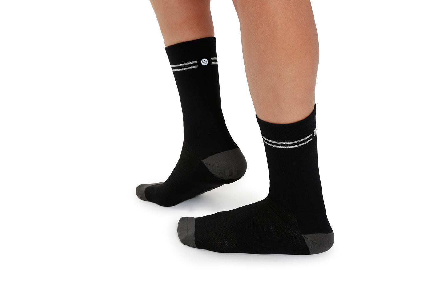 Calcetines Running Reflectante 360° - Crew Black