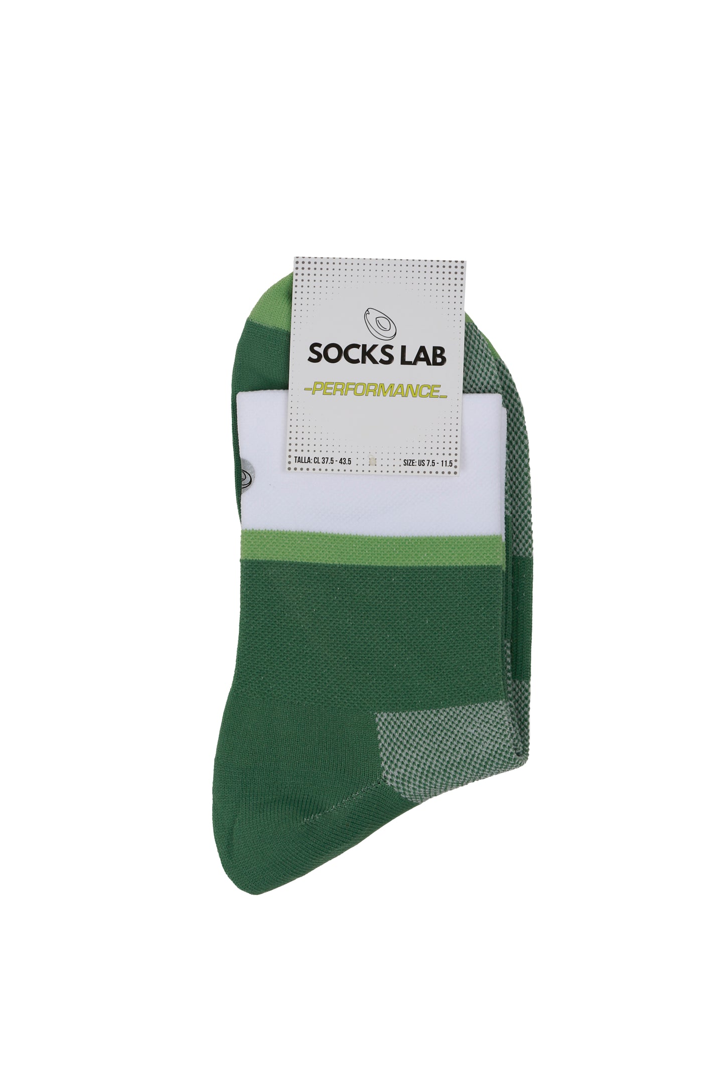 Calcetines Running - Quarter White & Light Green