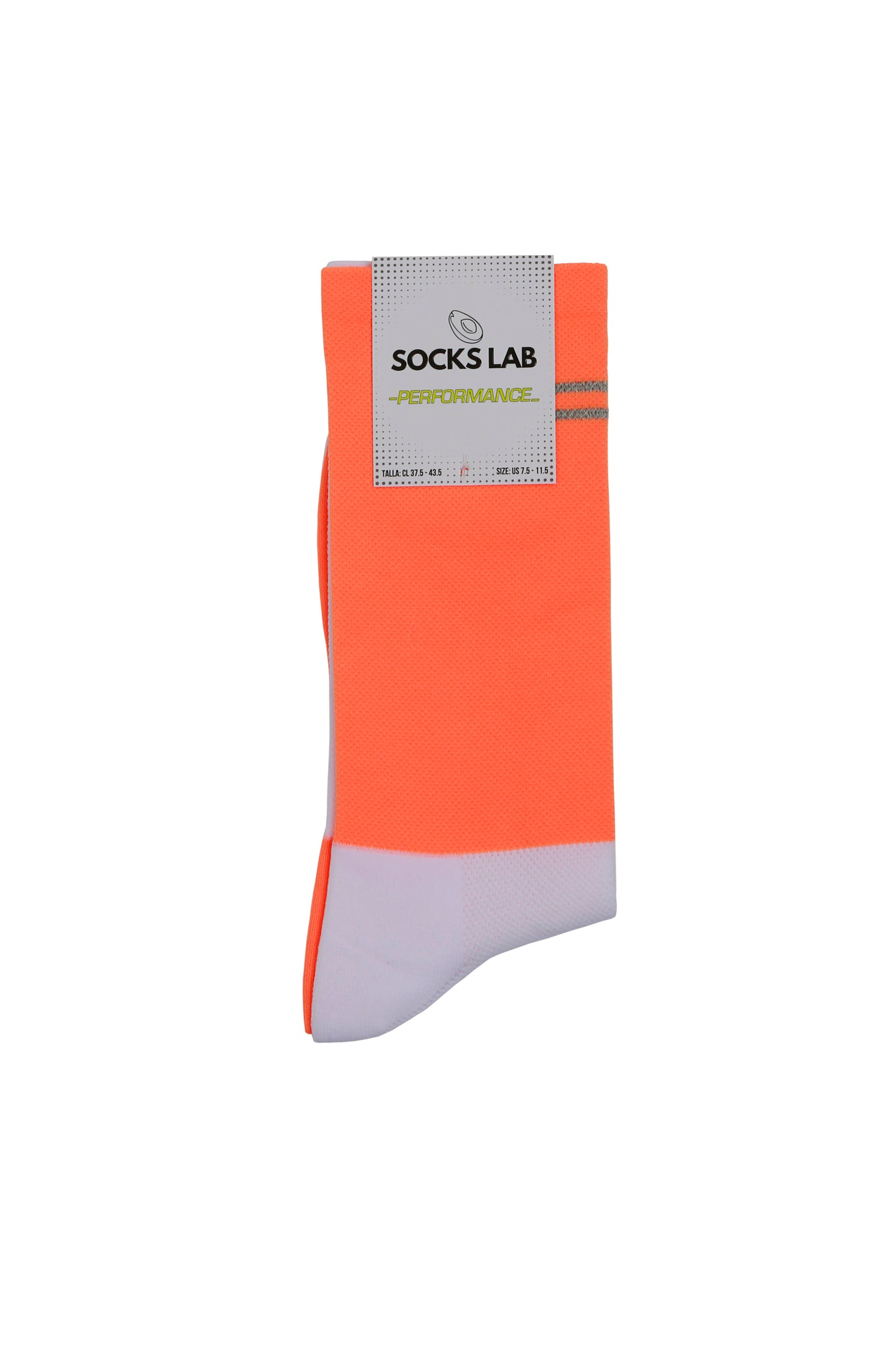 Calcetines Running - Crew Orange & White