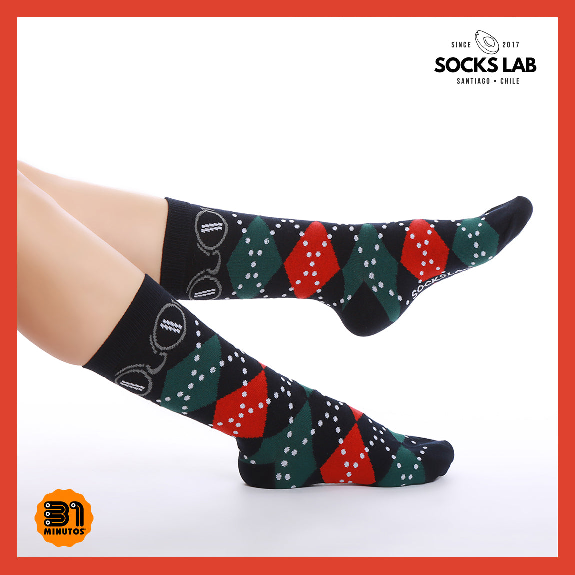 Calcetines con diseño Socks Lab 31 min - Calcetín con Rombos Man