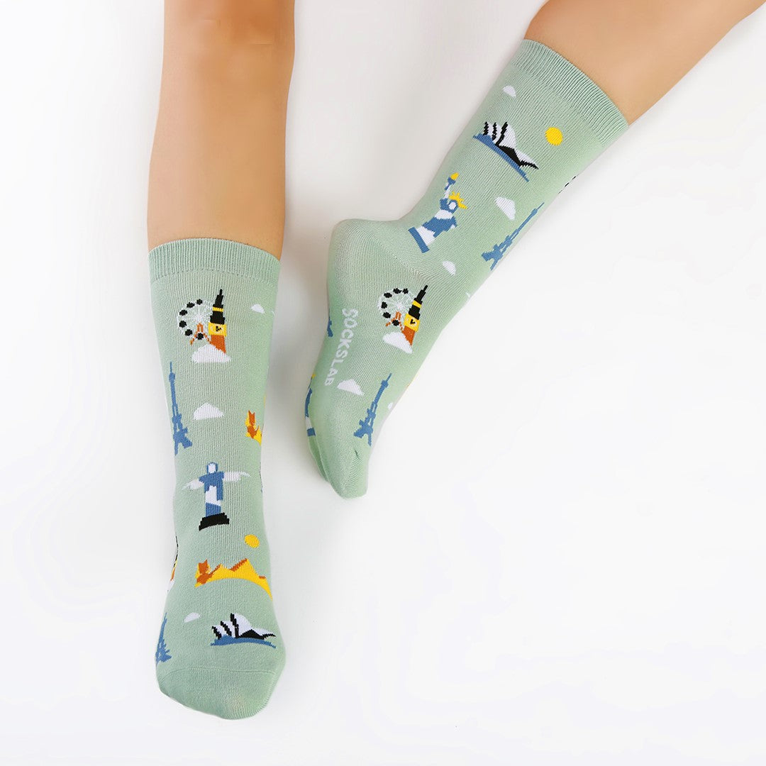 Calcetines con diseño Socks Lab - Maravillas del Mundo