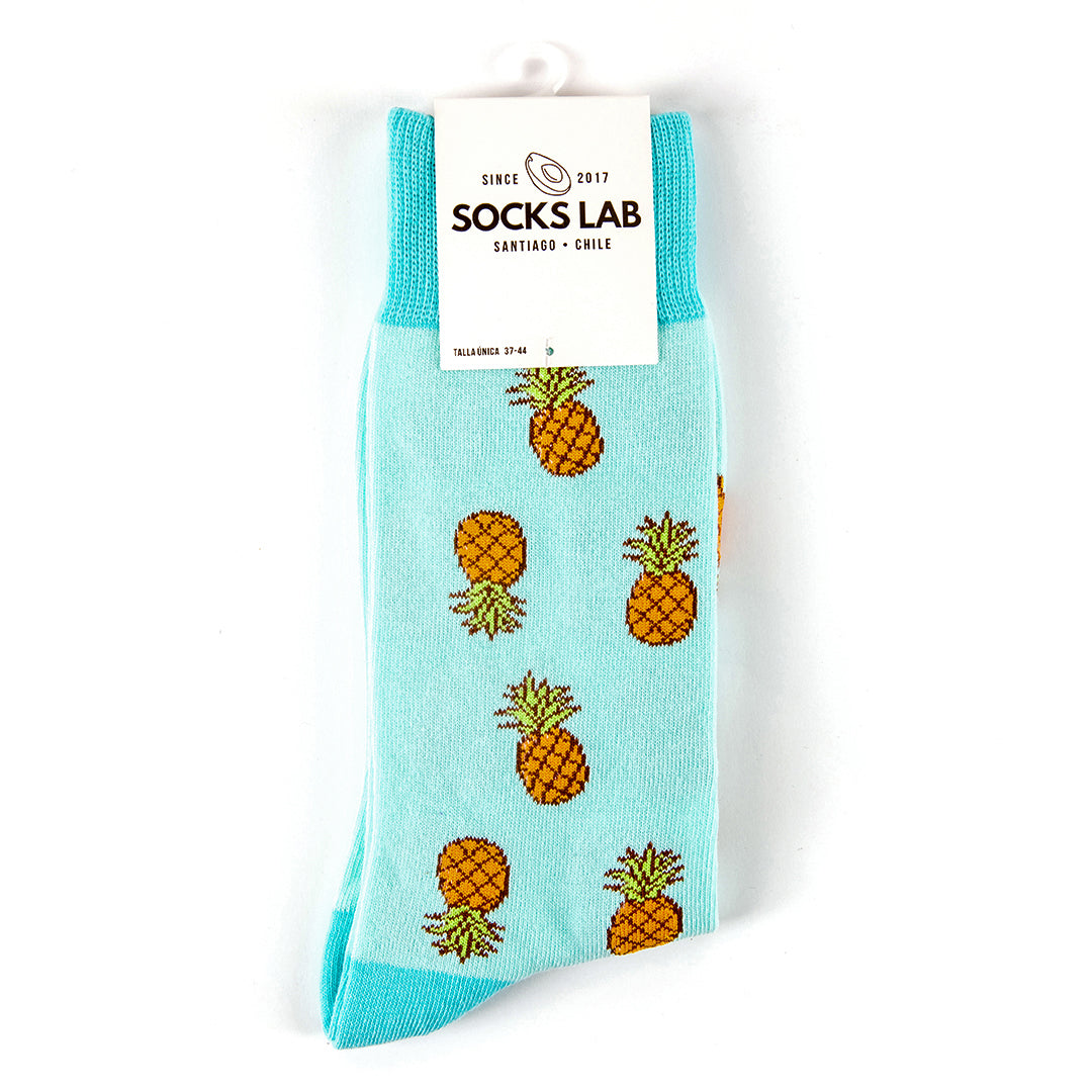 Calcetines con diseño Socks Lab - Piña Celeste
