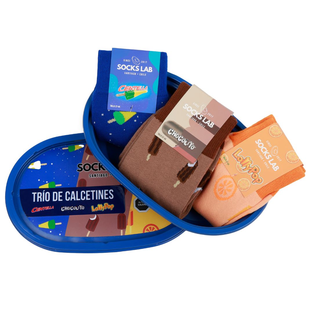 calcetines con diseño helados savory chocolito nestle cassata helado savory trilogia