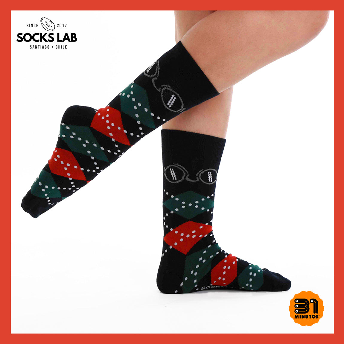 Calcetines con diseño Socks Lab 31 min - Calcetín con Rombos Man