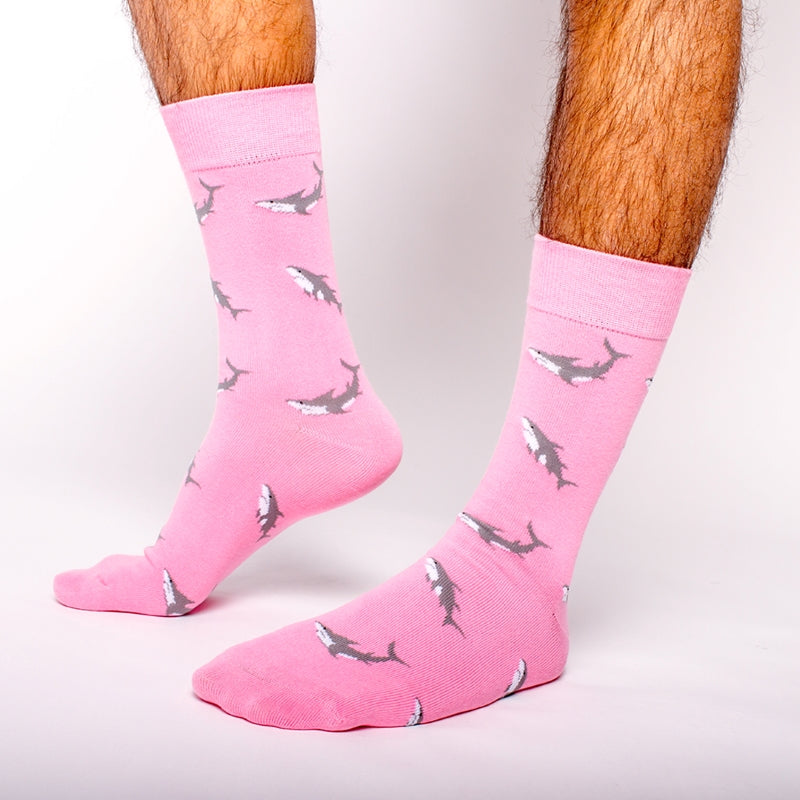 Calcetines con diseño Socks Lab - Tiburón Rosado