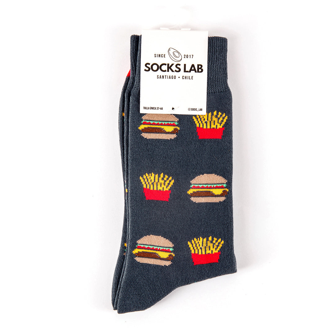 Calcetines con diseño Socks Lab - Hamburguesa y Papas Fritas
