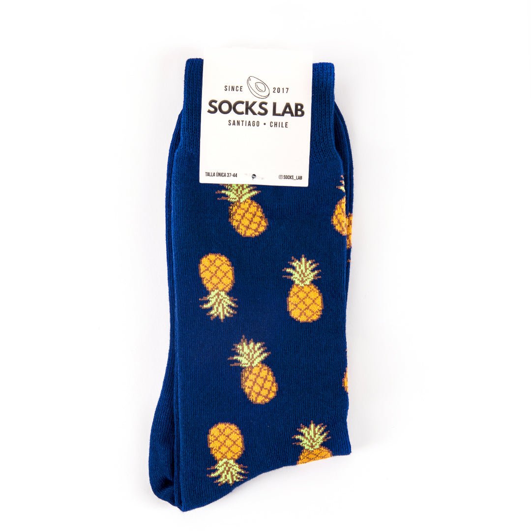 Calcetines con diseño Socks Lab - Piña Azul