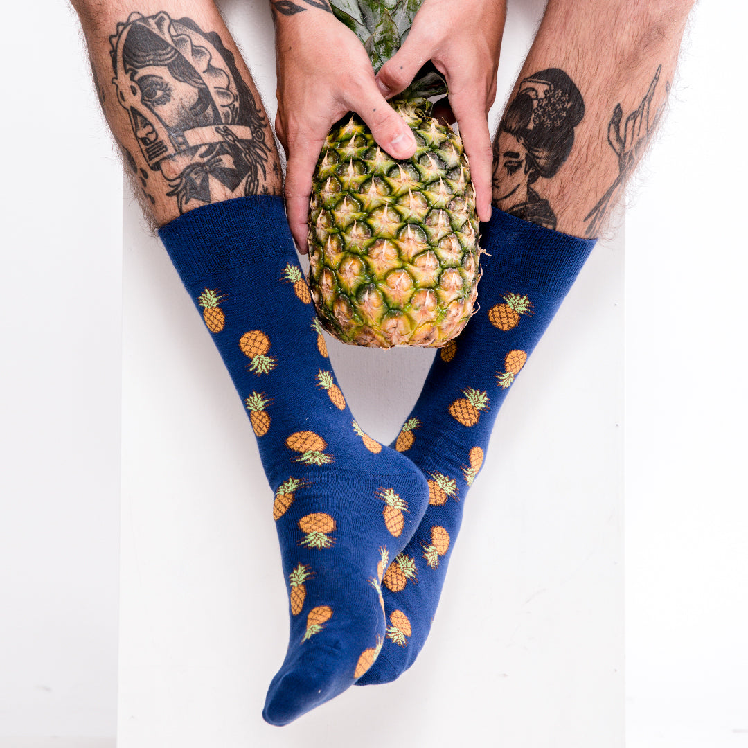 Calcetines con diseño Socks Lab - Piña Azul