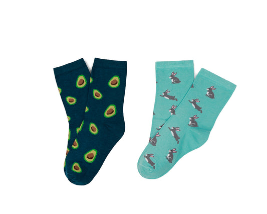 Calcetines con diseño Socks Lab -  Niños - Pack 2 calcetines Palta - Conejo