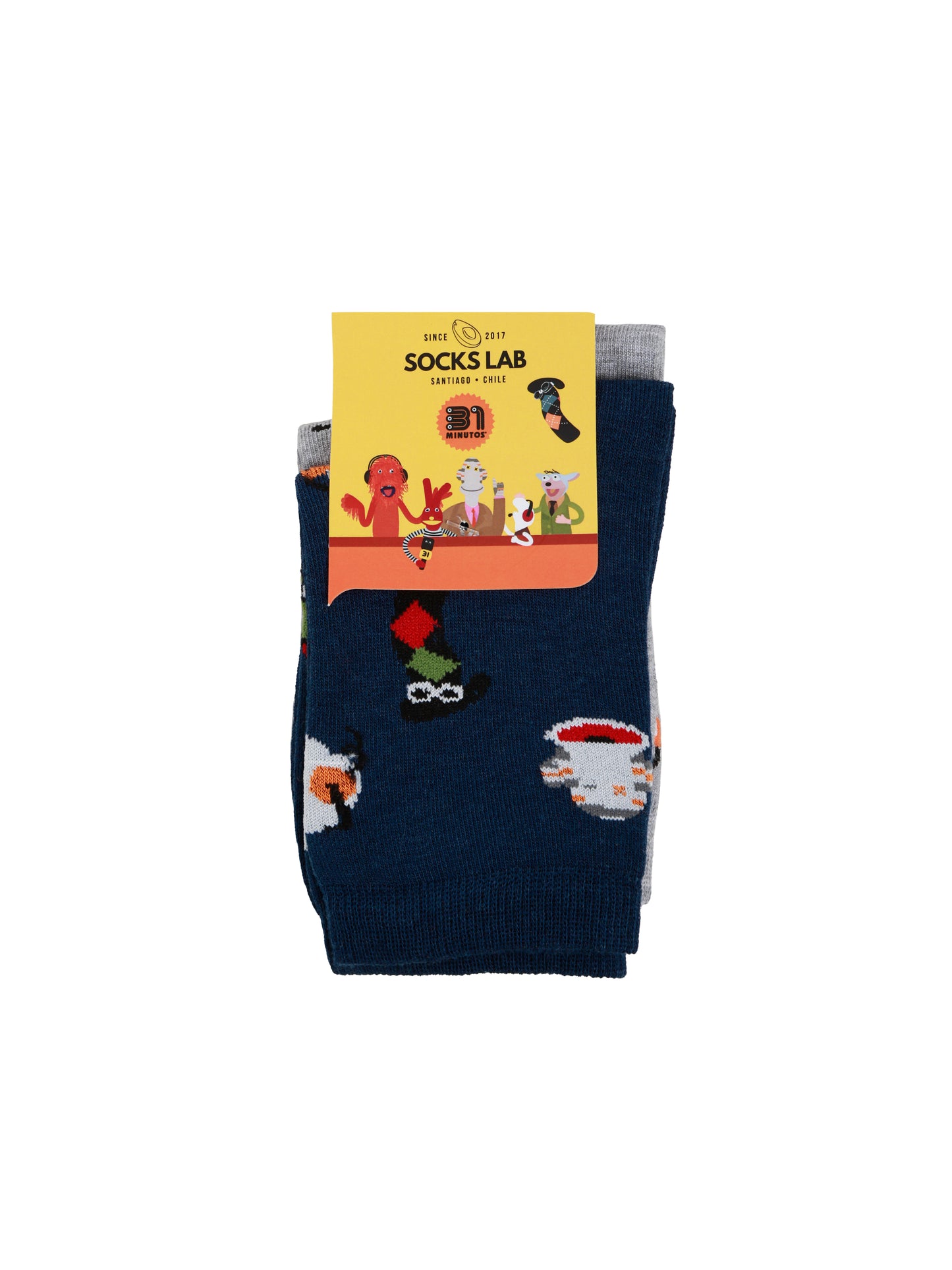 Calcetines con diseño Socks Lab - 31 Minutos Kids - Pack 2 calcetines Juanin + Mix Personajes