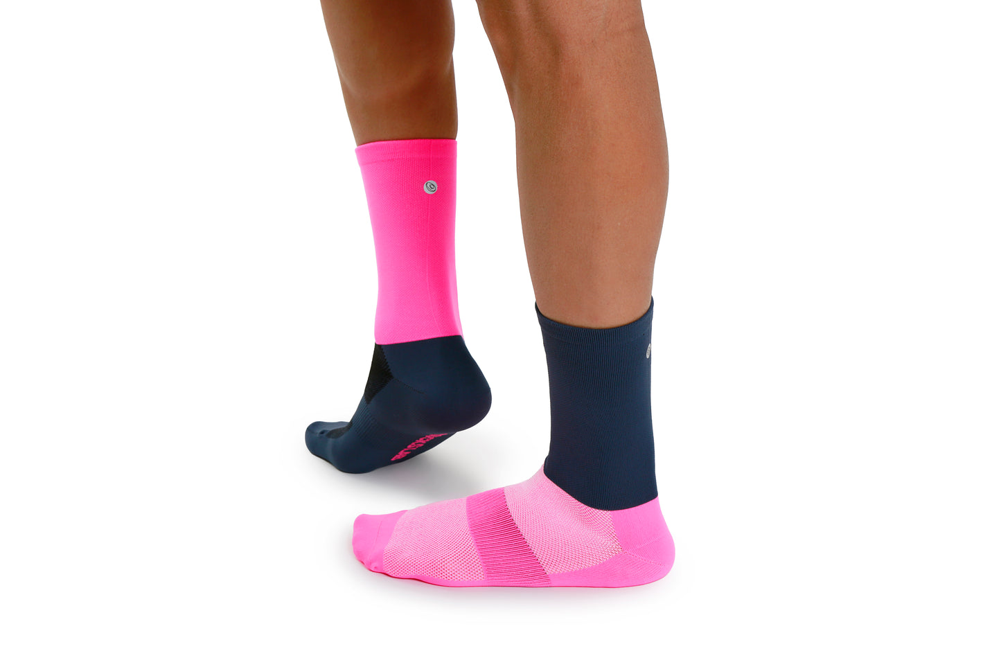 Calcetines Performance - Transpirables y con Área de Compresión - Crew Pink & Blue