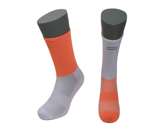 Calcetines Running - Crew Orange & White