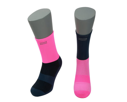 Calcetines Running - Crew Pink & Blue