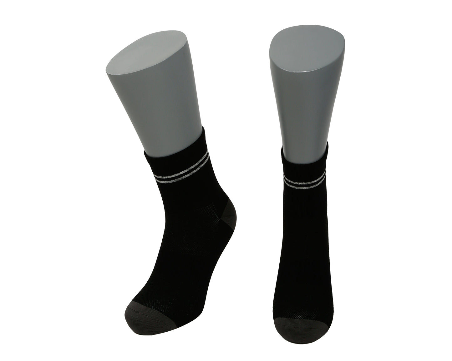 Calcetines Running Reflectante 360° - Quarter Black