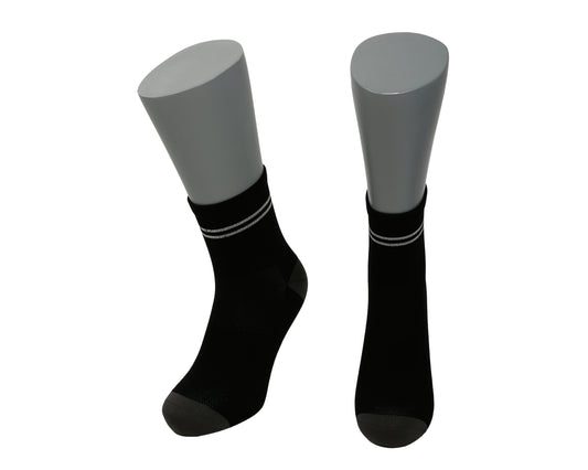 Calcetines Running Reflectante 360° - Quarter Black