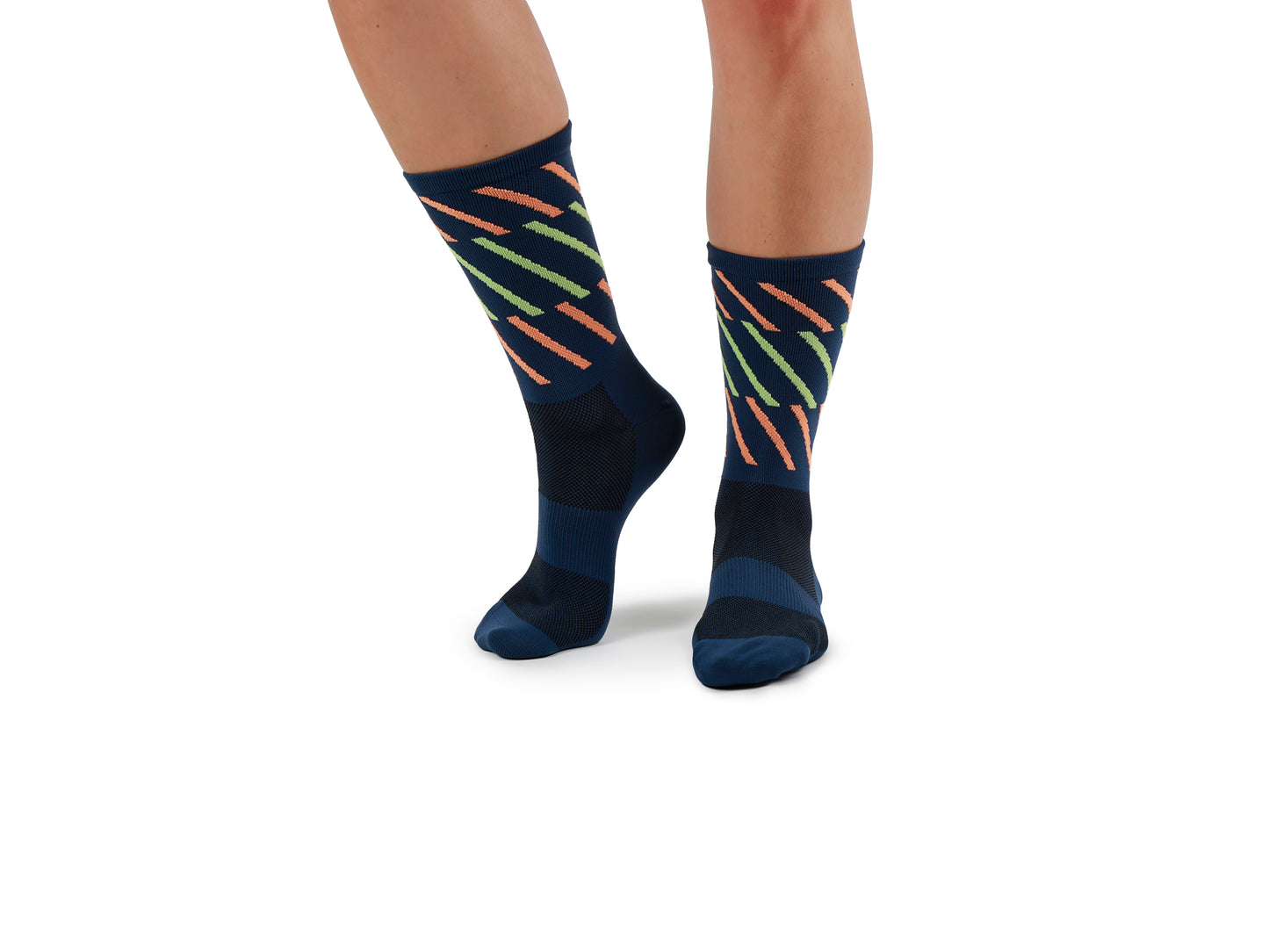 Calcetines Running - Crew Blue Turbo Stripes