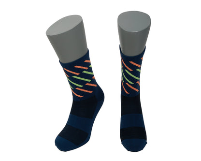 Calcetines Running - Crew Blue Turbo Stripes