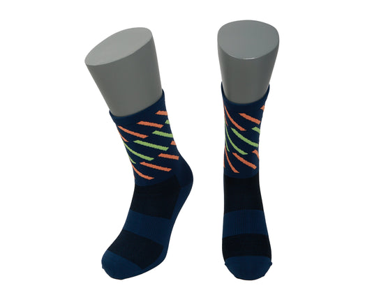 Calcetines Running - Crew Blue Turbo Stripes