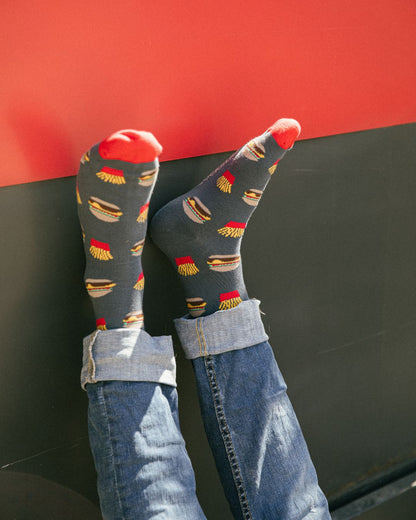 Calcetines con diseño Socks Lab - Hamburguesa y Papas Fritas