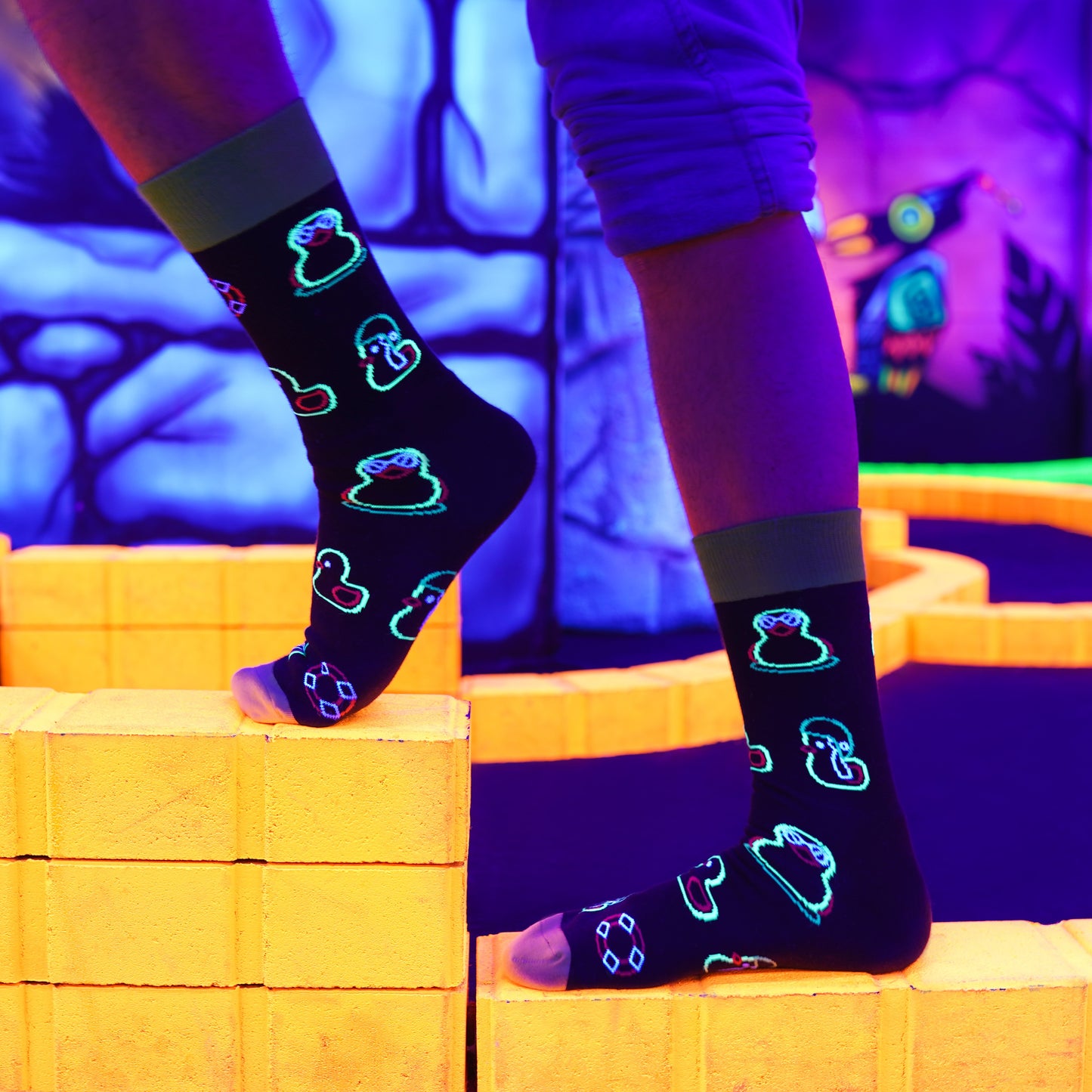 Calcetines con diseño Socks Lab - Neón Pato