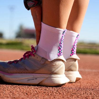 Calcetines Running - Quarter Pink Print