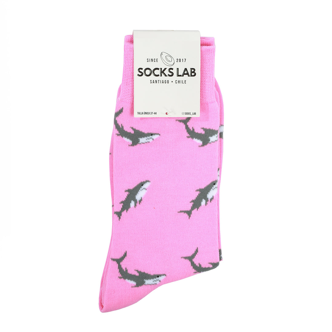 Calcetines con diseño Socks Lab - Tiburón Rosado